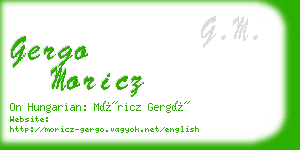 gergo moricz business card